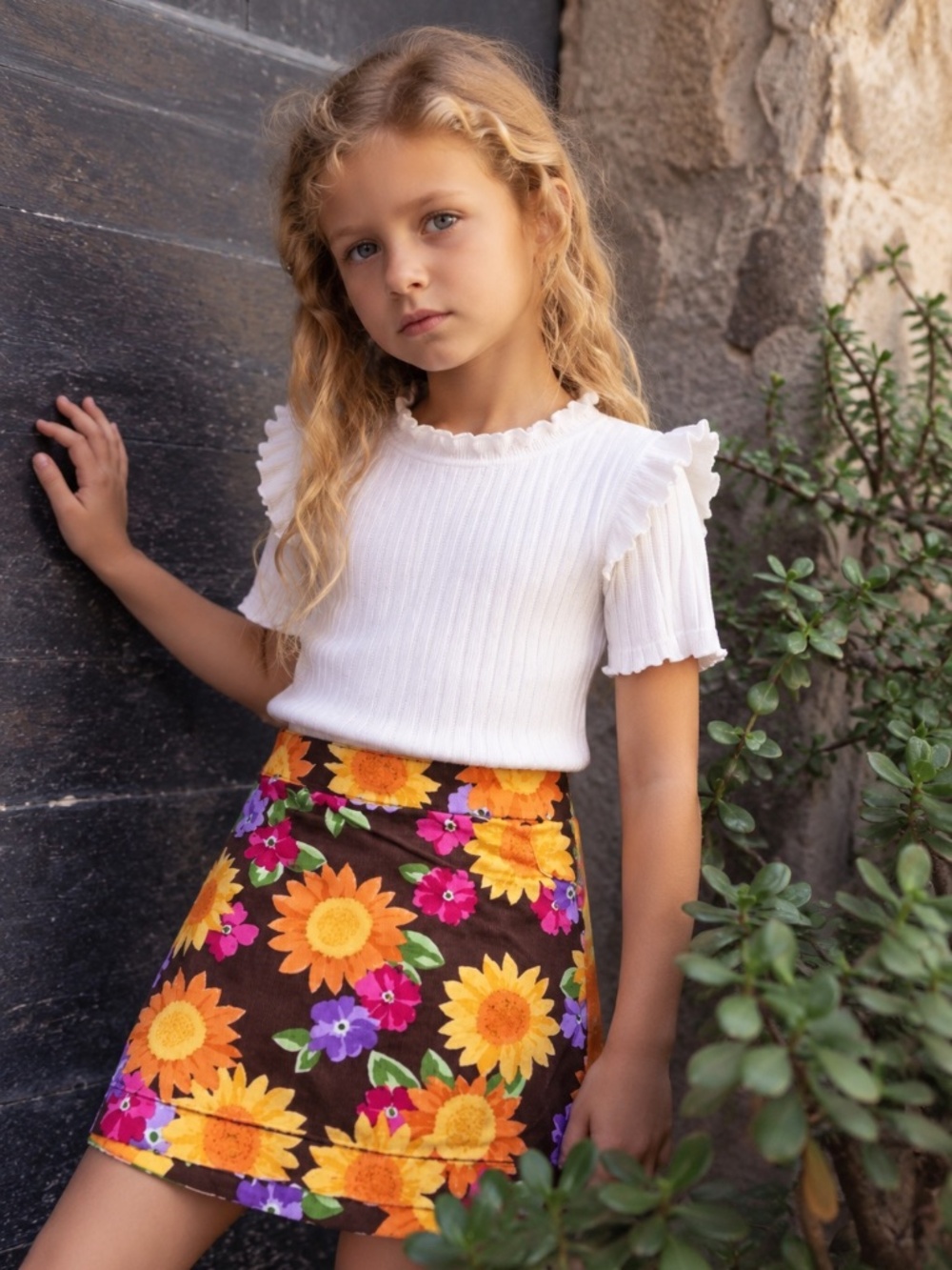 Gymboree corduroy flowered skirt.